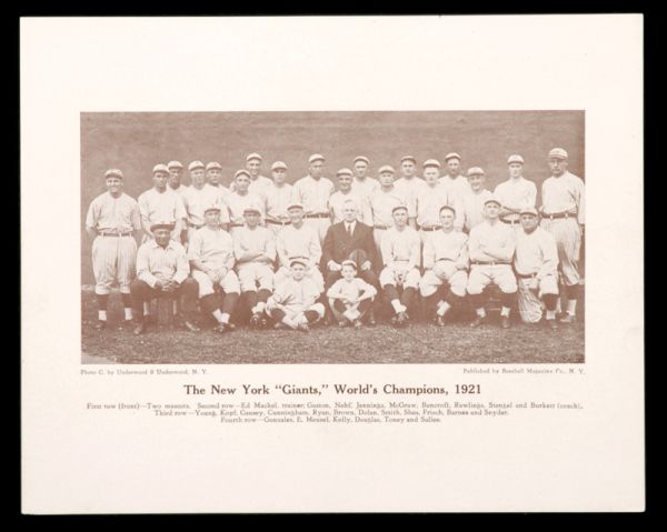 1921 Baseball Magazine New York Giants